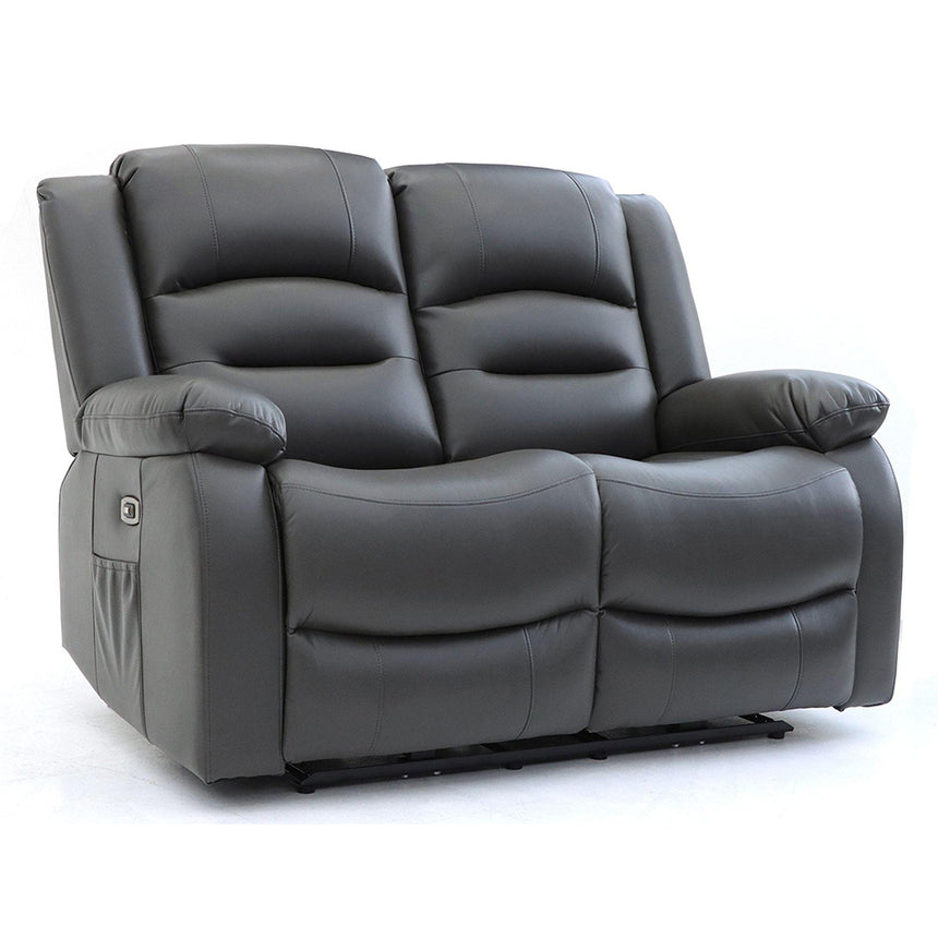 Alva Grey Faux Leather Electric Recliner 2 Seater Sofa