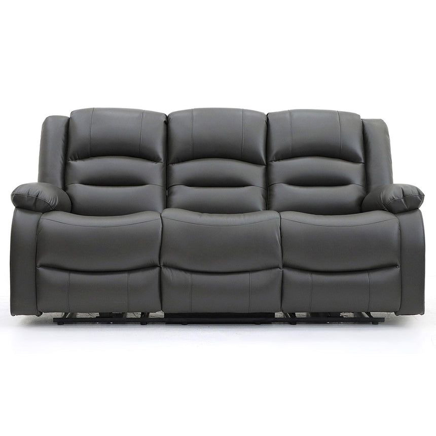 Alva Grey Faux Leather Electric Recliner 3 Seater Sofa