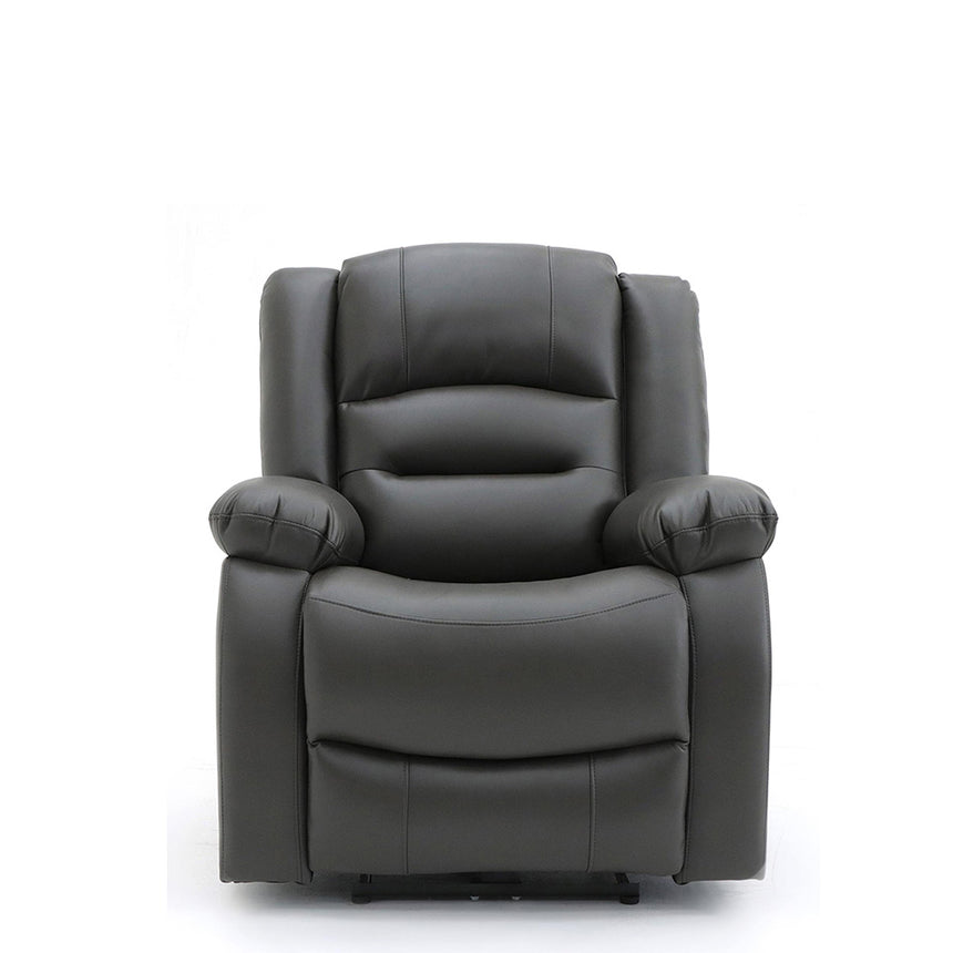Alva Grey Faux Leather Electric Recliner Armchair