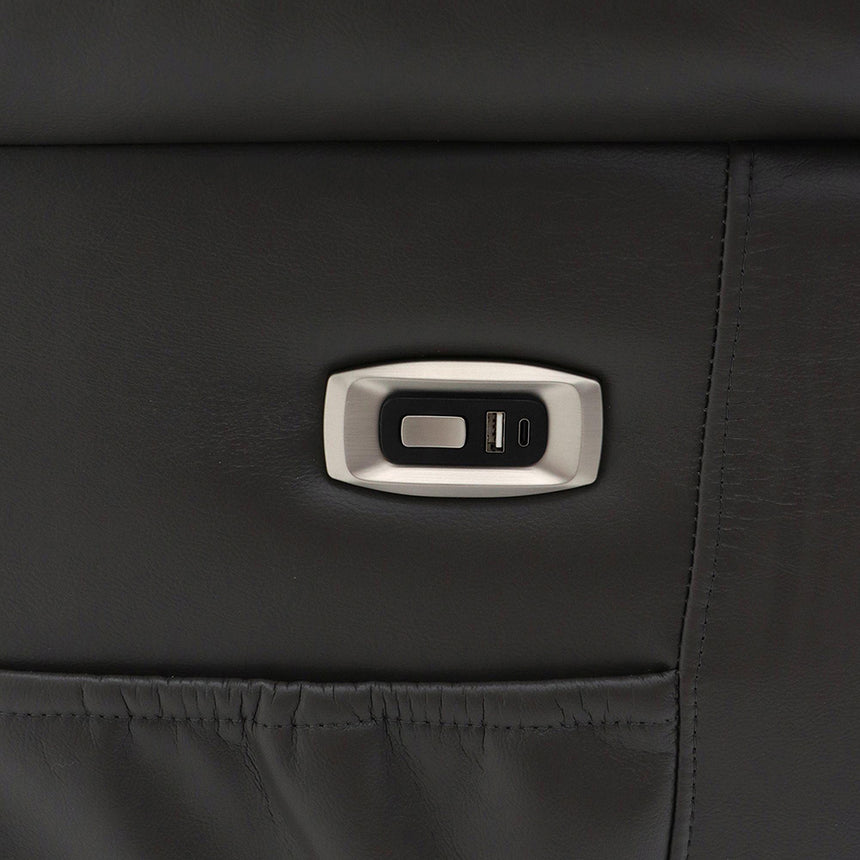 Alva Grey Faux Leather Electric Recliner Armchair