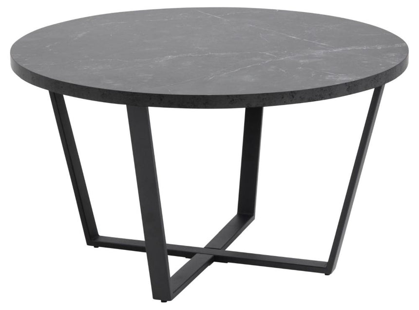 Amble Coffee Table - Round - Black Marble Effect