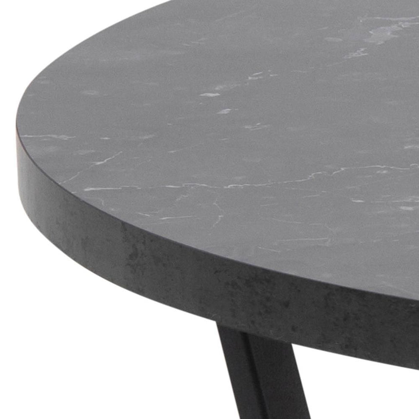 Amble Coffee Table - Round - Black Marble Effect