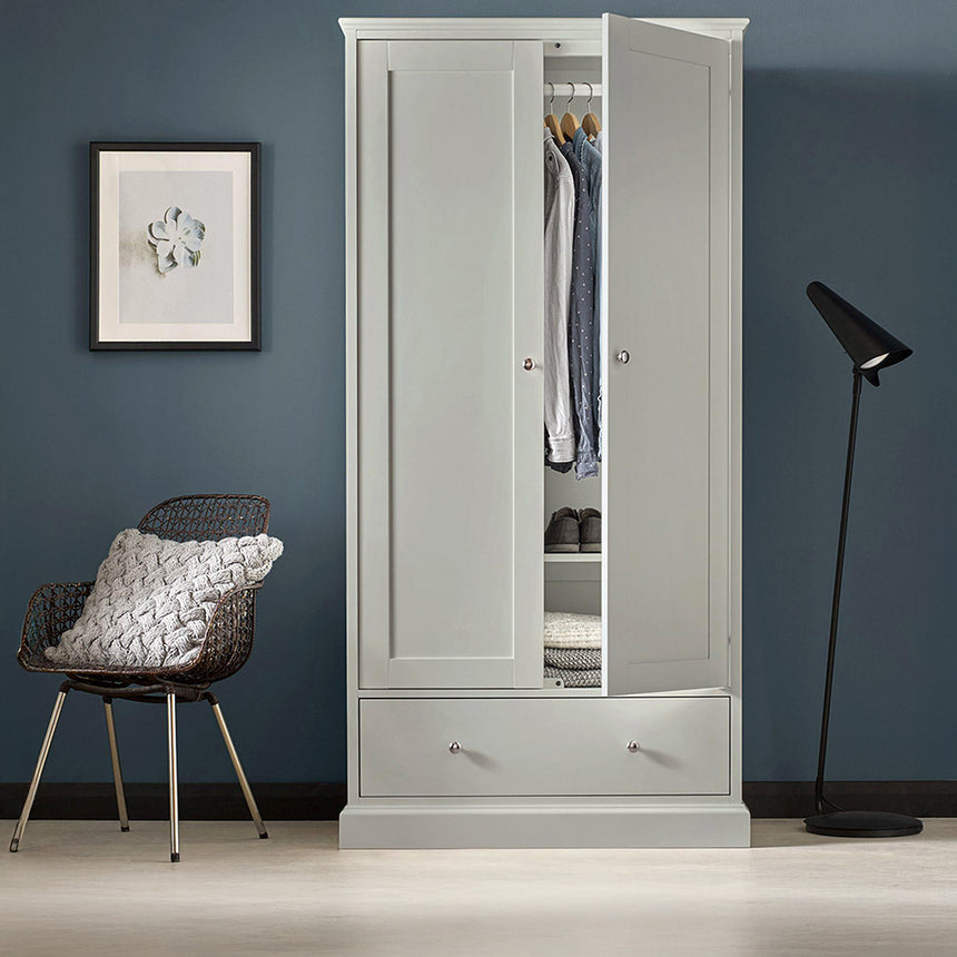Arkansas Soft Grey 2 Door Combi Wardrobe