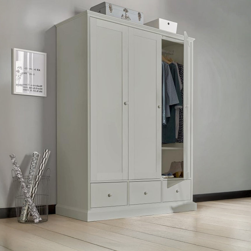 Arkansas Soft Grey 3 Door Combi Wardrobe