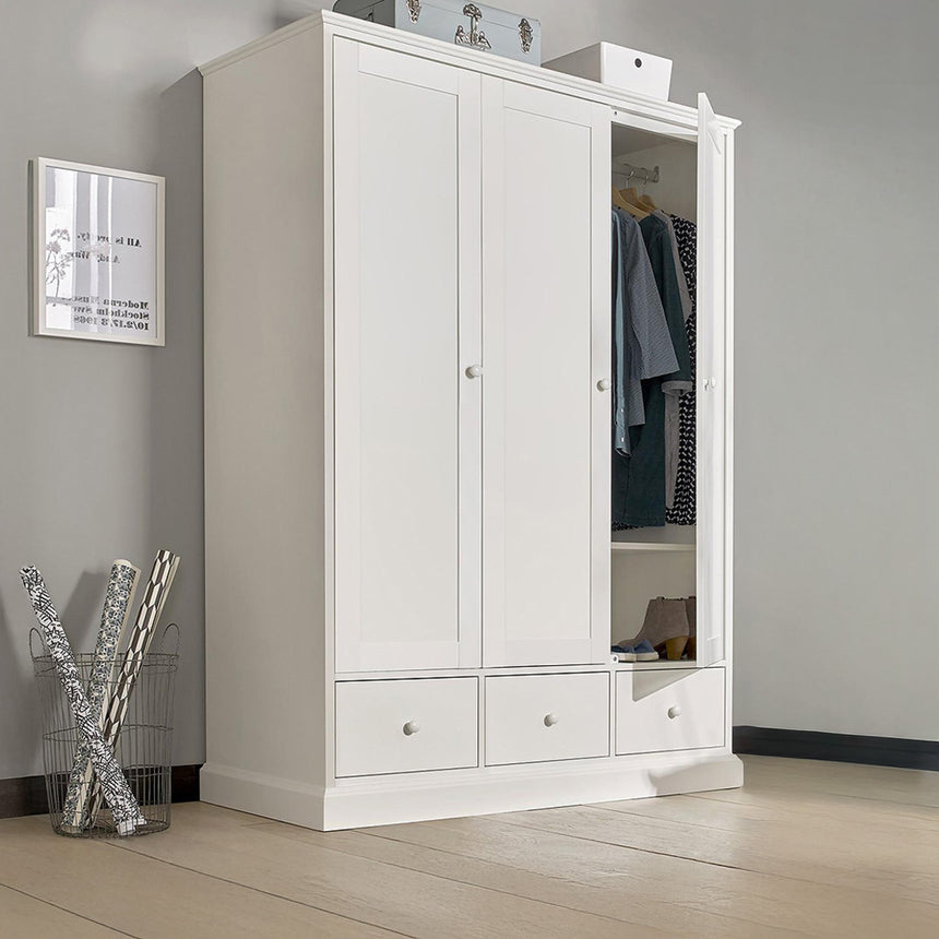 Arkansas White 3 Door Combi Wardrobe
