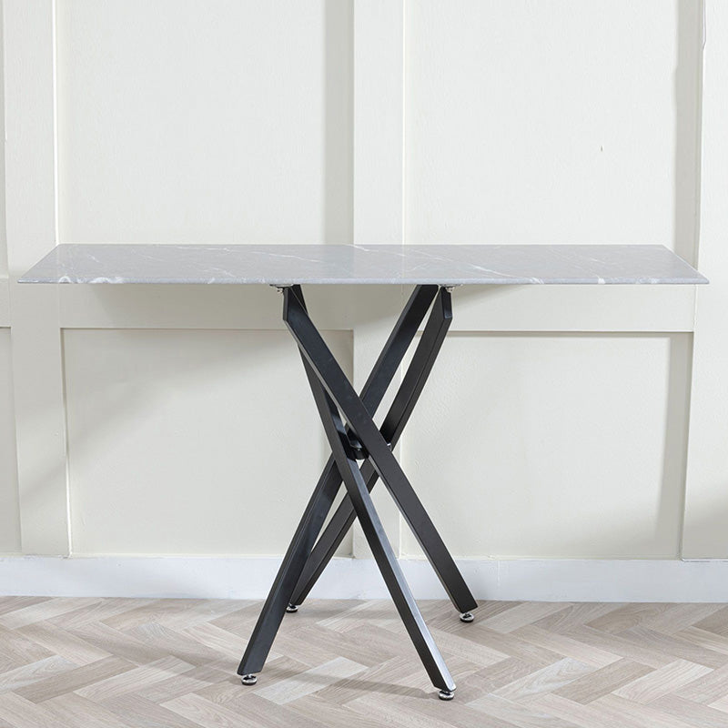 Ashley  Glass Console Table with Black Metal Legs