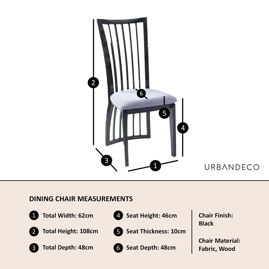 Abruzzo High Gloss Slatted Back Dining Chair