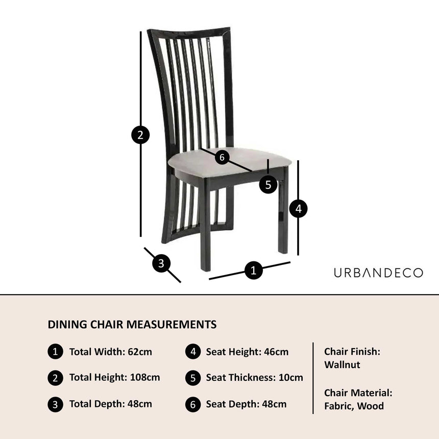 Abruzzo High Gloss Slatted Back Dining Chair