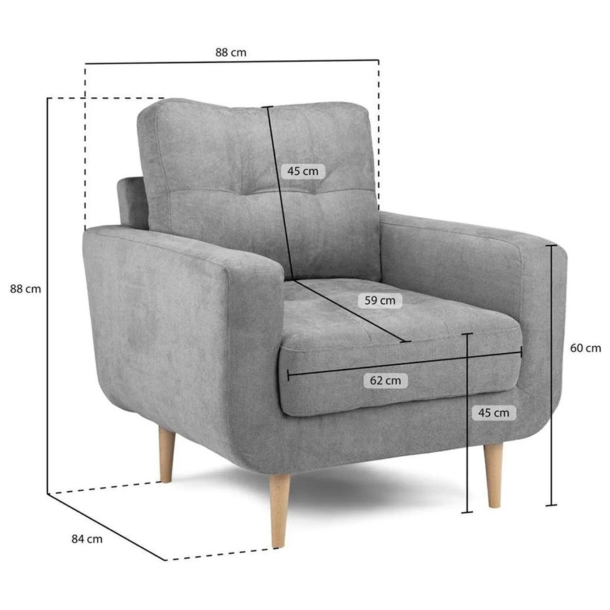 Gilford Grey Fabric Armchair