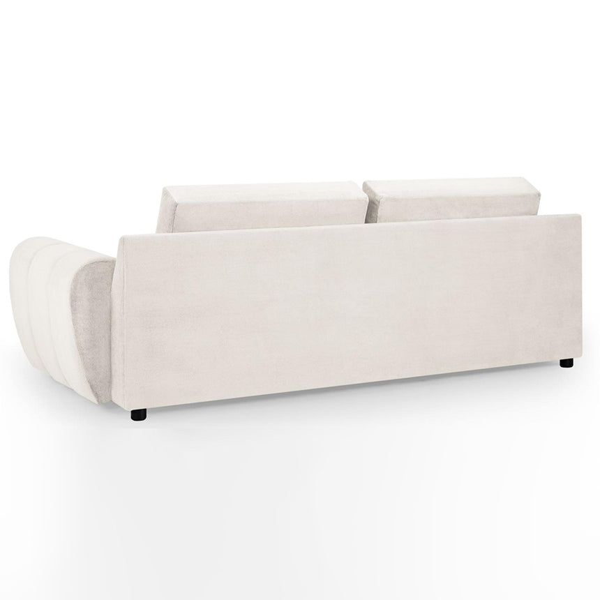 Thor Cream Velvet Fabric 3 Seater Sofa