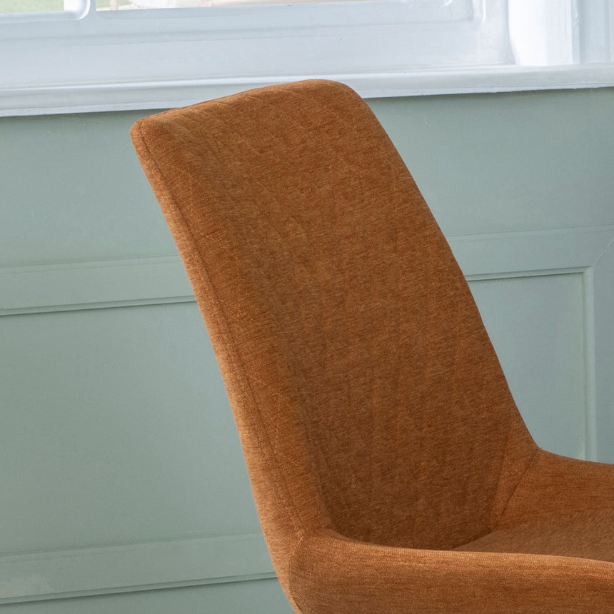 Messina Fabric Swivel Dining Chair with Black Legs