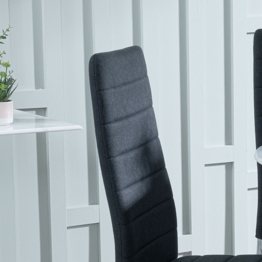 Rovigo Fabric Dining Chair with Chrome Legs