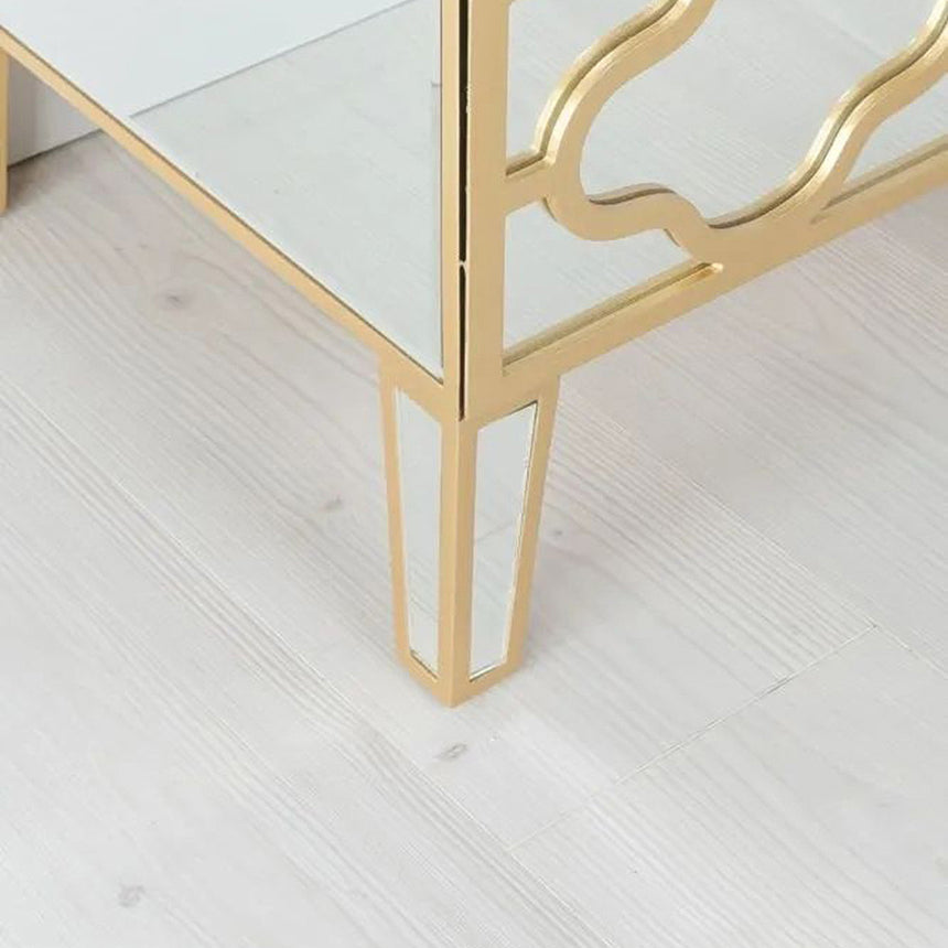 Bari Mirrored Gold Trim 3+2 Drawer Chest