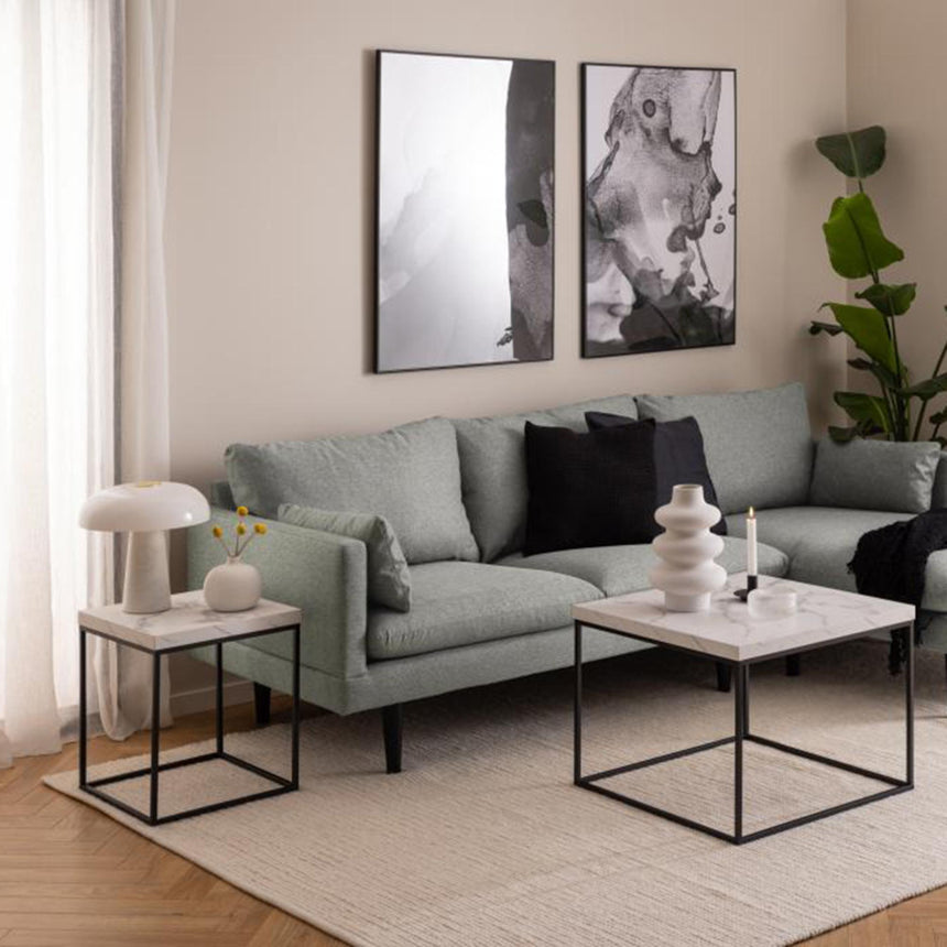 Barossa Coffee Table - Square - White Marble Effect