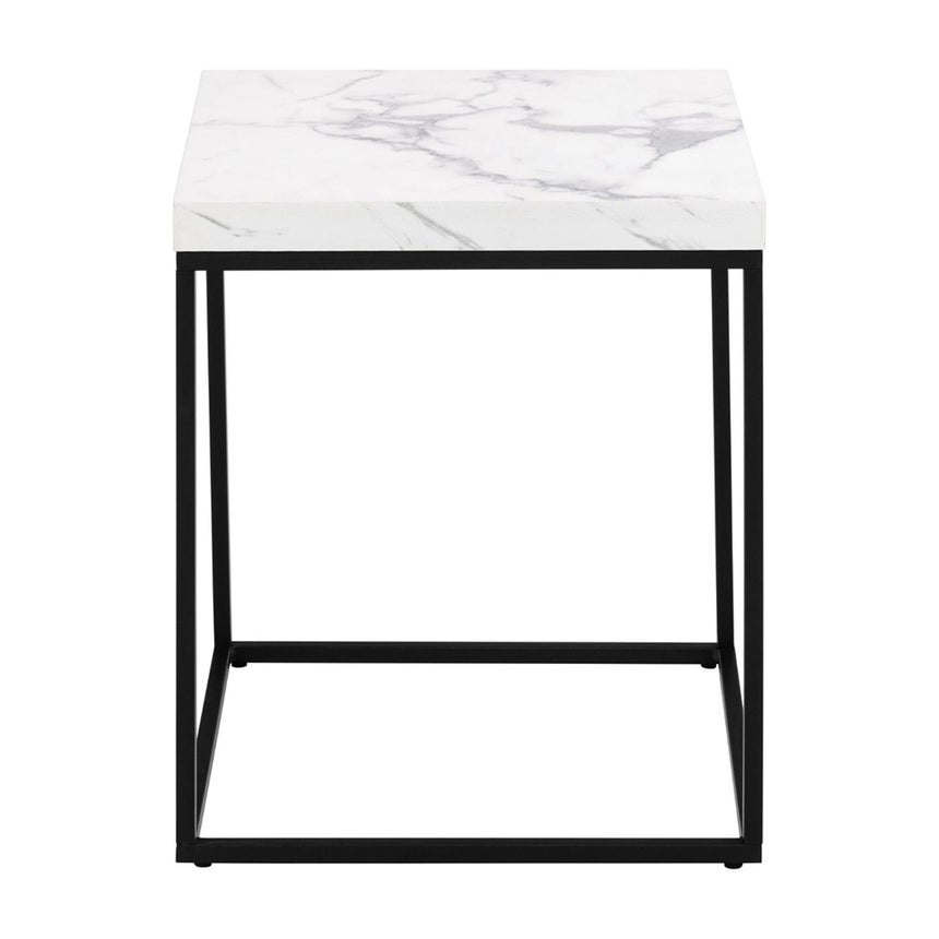 Barossa Side Table - Square - White Marble Effect
