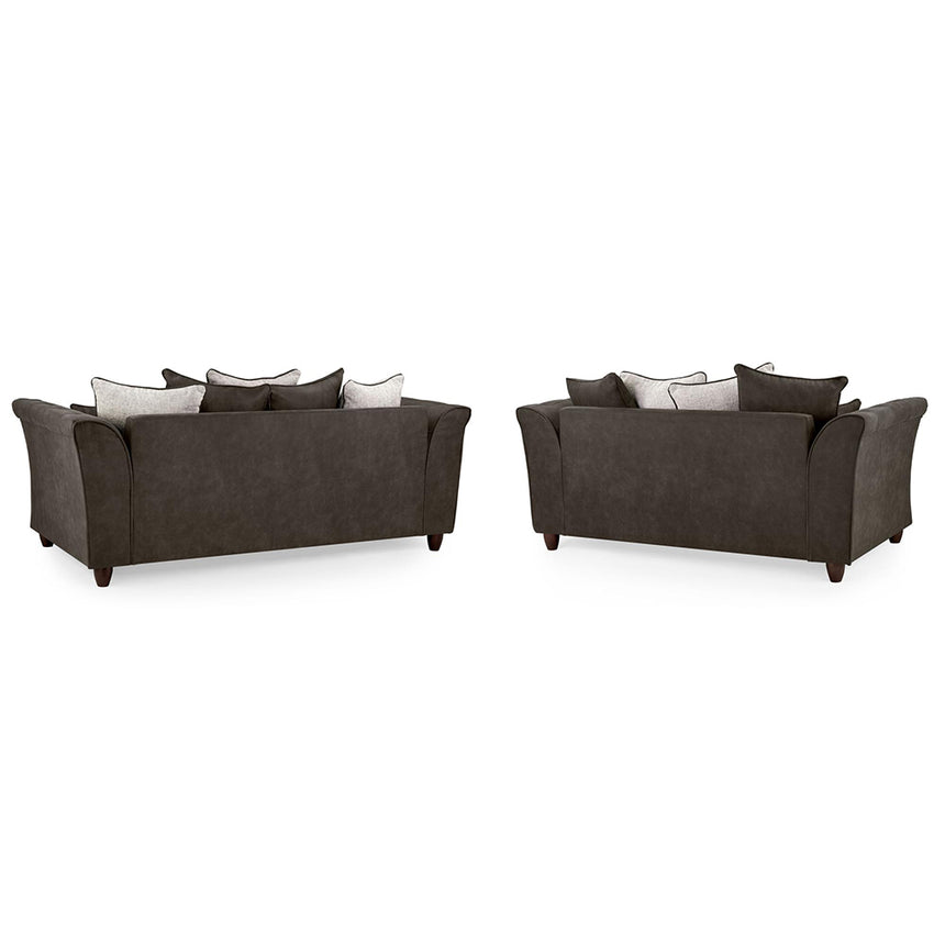 Aoife Brown Faux Leather 3+2 Seater Sofa