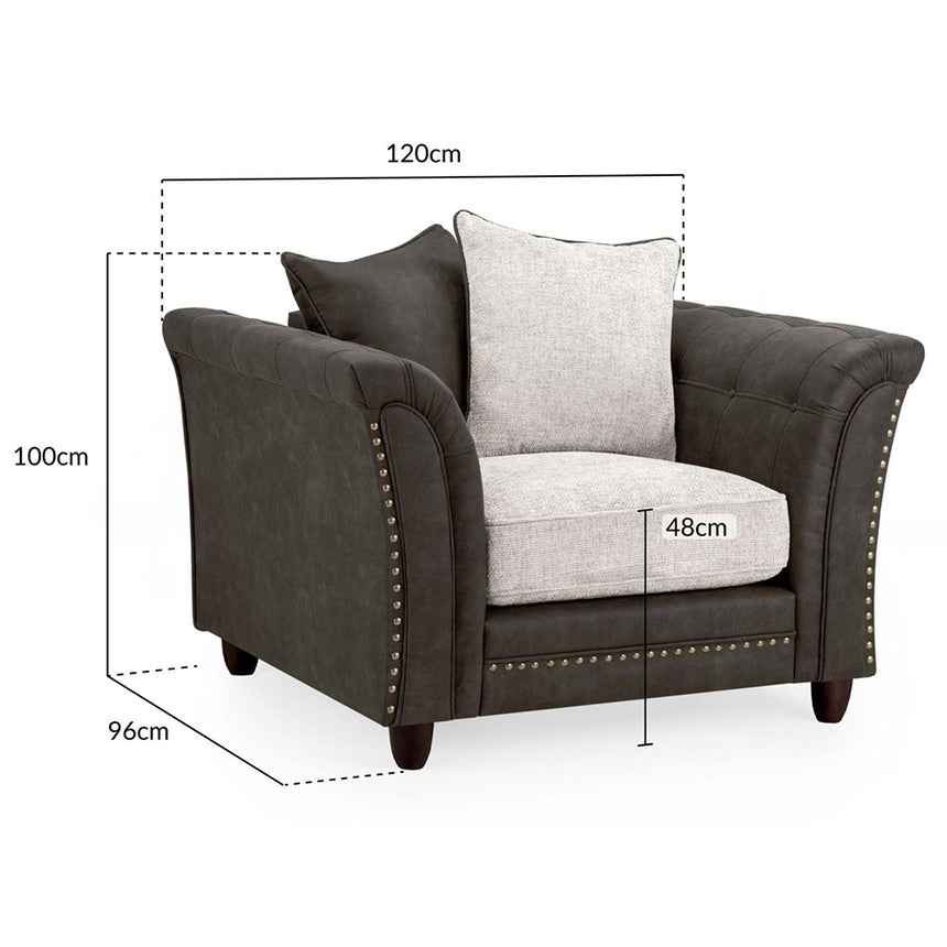 Aoife Brown Faux Leather Armchair