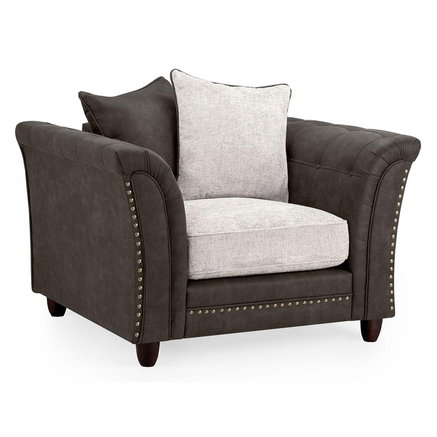 Aoife Brown Faux Leather Armchair