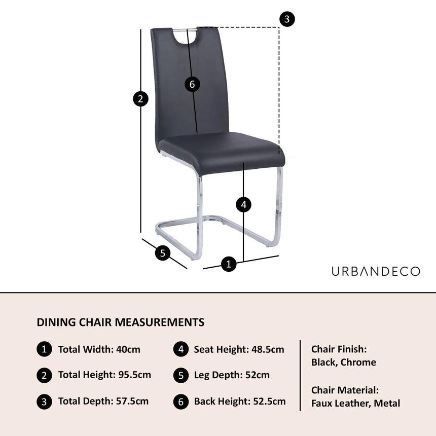 Marsala Faux Leather Dining Chair with Chrome Cantilever Base