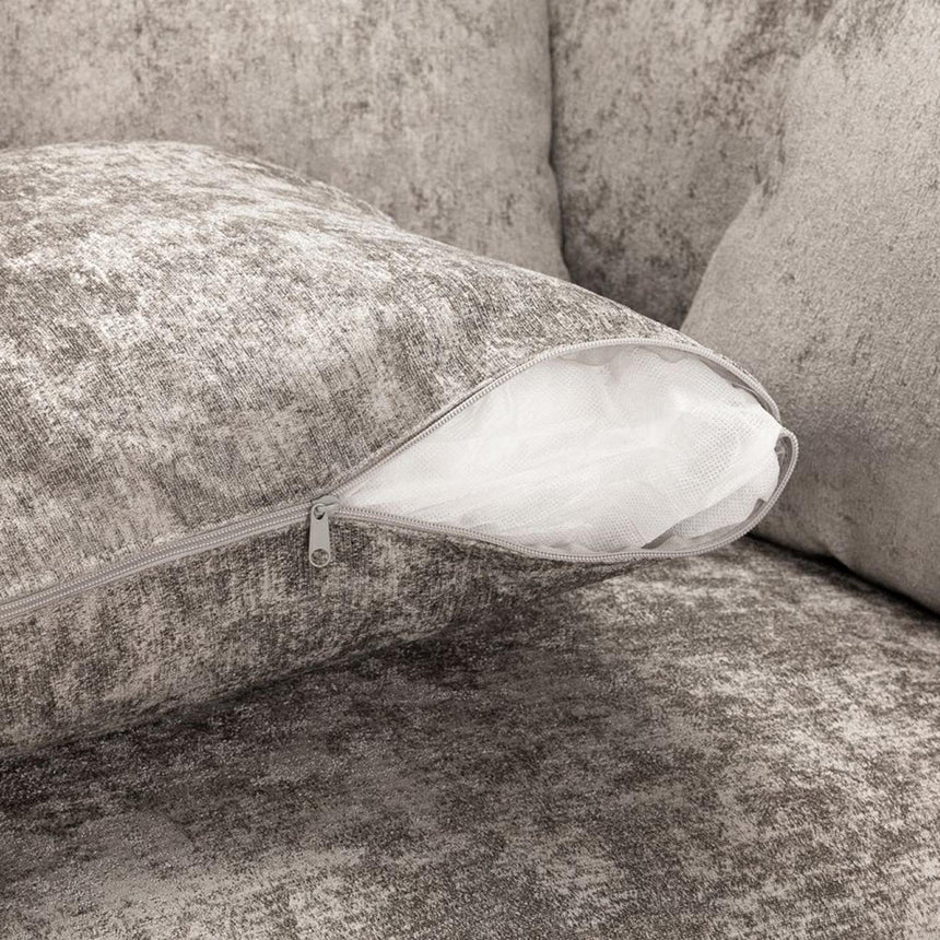 Bilbury Scatterback Truffle Velvet Fabric U Shape Corner Sofa Suite