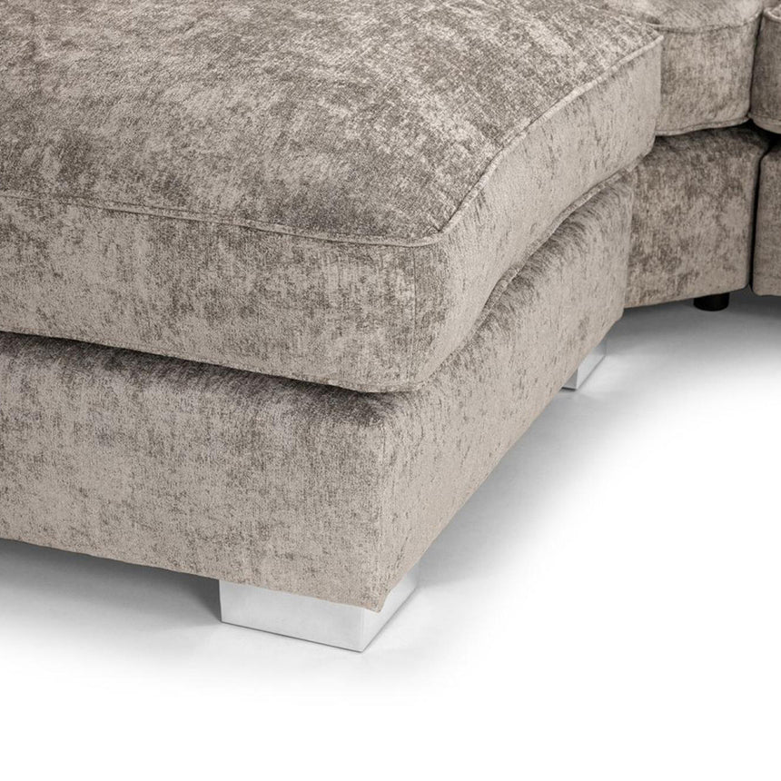 Bilbury Scatterback Truffle Velvet Fabric U Shape Corner Sofa Suite
