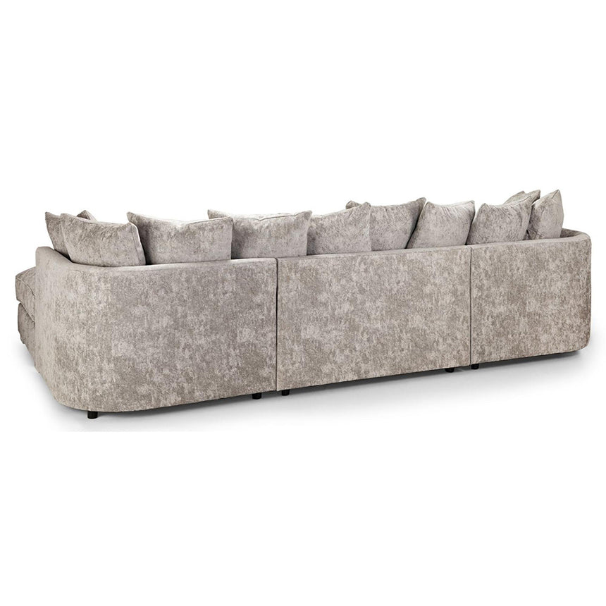 Bilbury Scatterback Truffle Velvet Fabric U Shape Corner Sofa Suite