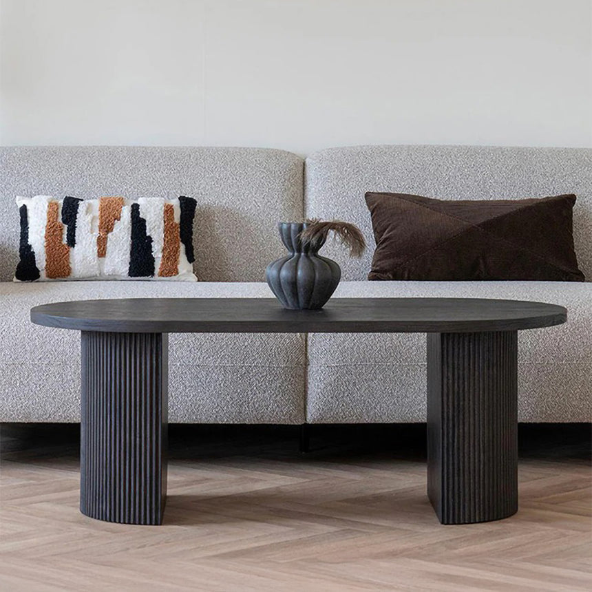 Boavista Dark Wood Oval Coffee Table