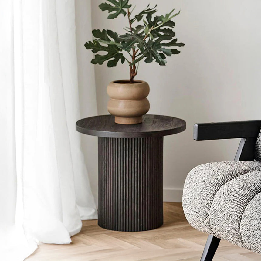 Boavista Dark Wood Round Side Table