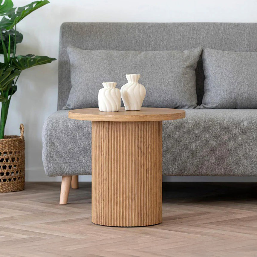 Boavista Natural Wood Round Side Table
