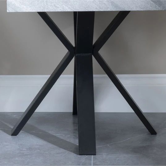 Barking Square End Table with Black Spider Legs