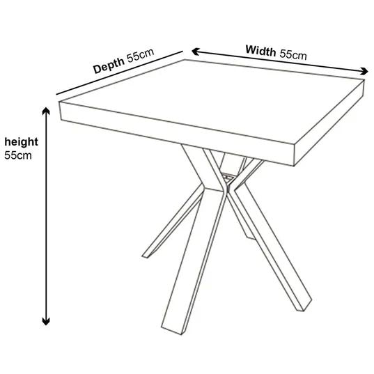 Barking Square End Table with Black Spider Legs