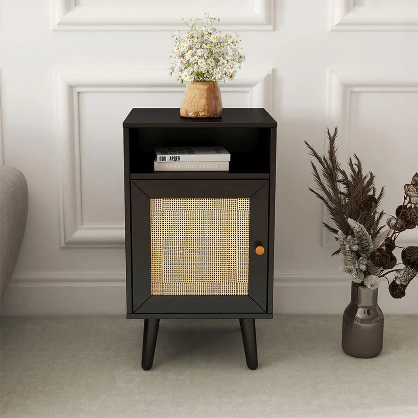 Brittany Woven Rattan 1 Door Bedside Table