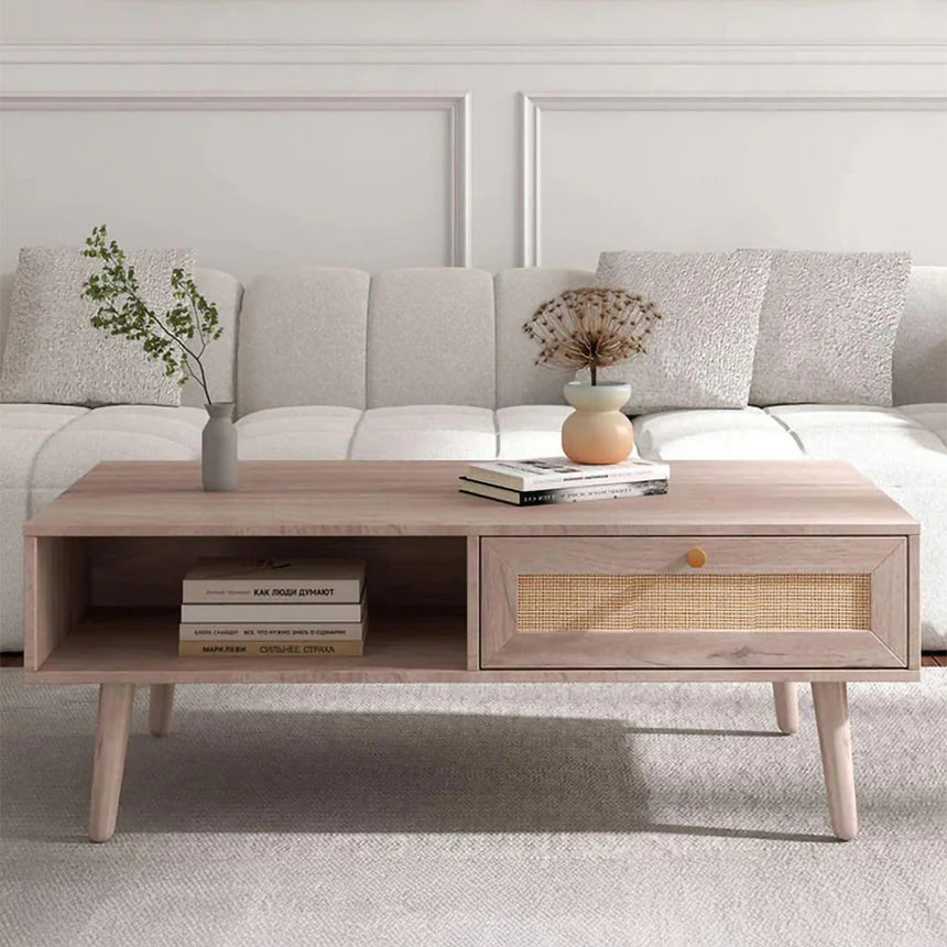 Brittany Woven Rattan 1 Drawer Coffee Table