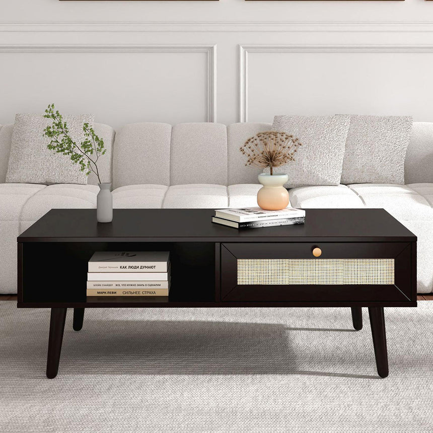 Brittany Woven Rattan 1 Drawer Coffee Table