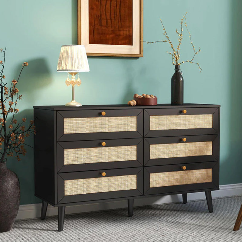 Brittany Woven Rattan 6 Drawer Wide Chest