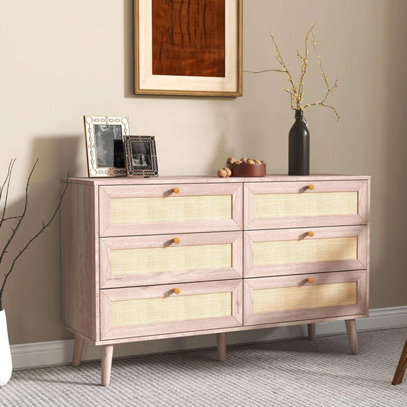 Brittany Woven Rattan 6 Drawer Wide Chest