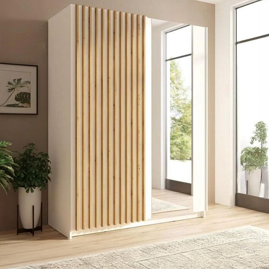 Brona White Oak 2 Door Sliding Wardrobe