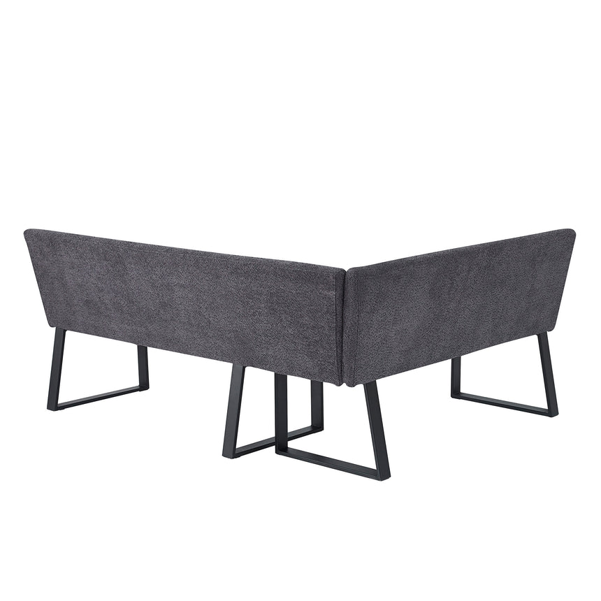 Bronx Corner Dining Bench - Dark Grey Fabric - LHF