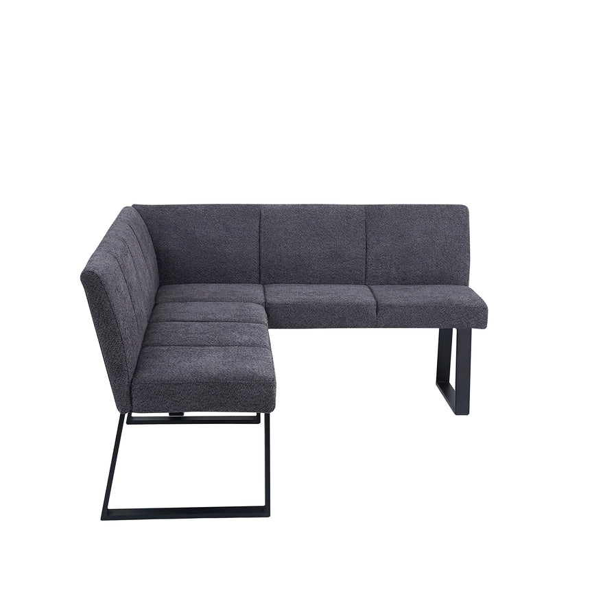 Bronx Corner Dining Bench - Dark Grey Fabric - RHF