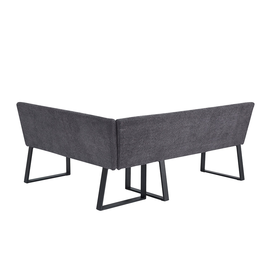 Bronx Corner Dining Bench - Dark Grey Fabric - RHF