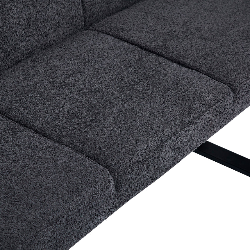 Bronx Corner Dining Bench - Dark Grey Fabric - LHF