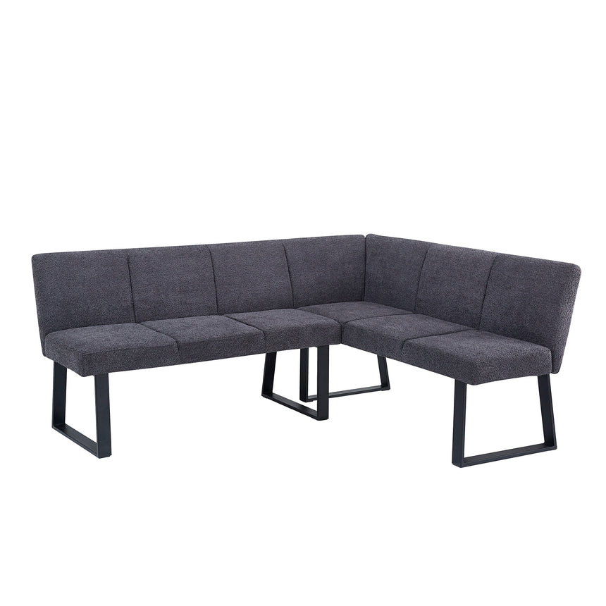 Bronx Corner Dining Bench - Dark Grey Fabric - RHF