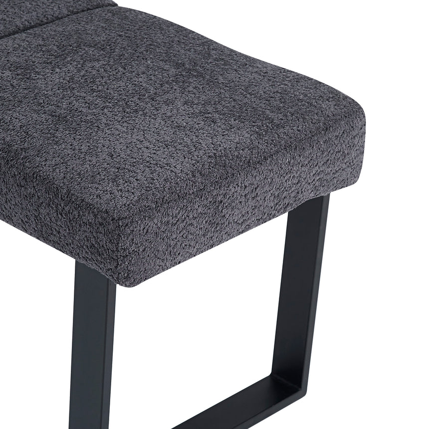 Bronx Dining Bench - Dark Grey Fabric