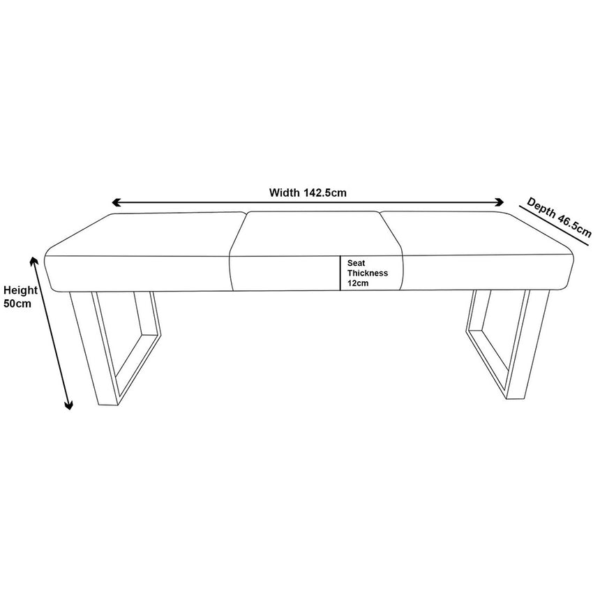 Bronx Dining Bench - Dark Grey Fabric