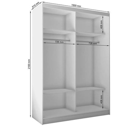 Burley White 2 Door Sliding Wardrobe