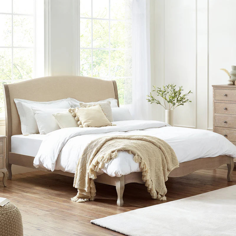 Georgia Oak French Style Bed - Sizes Available