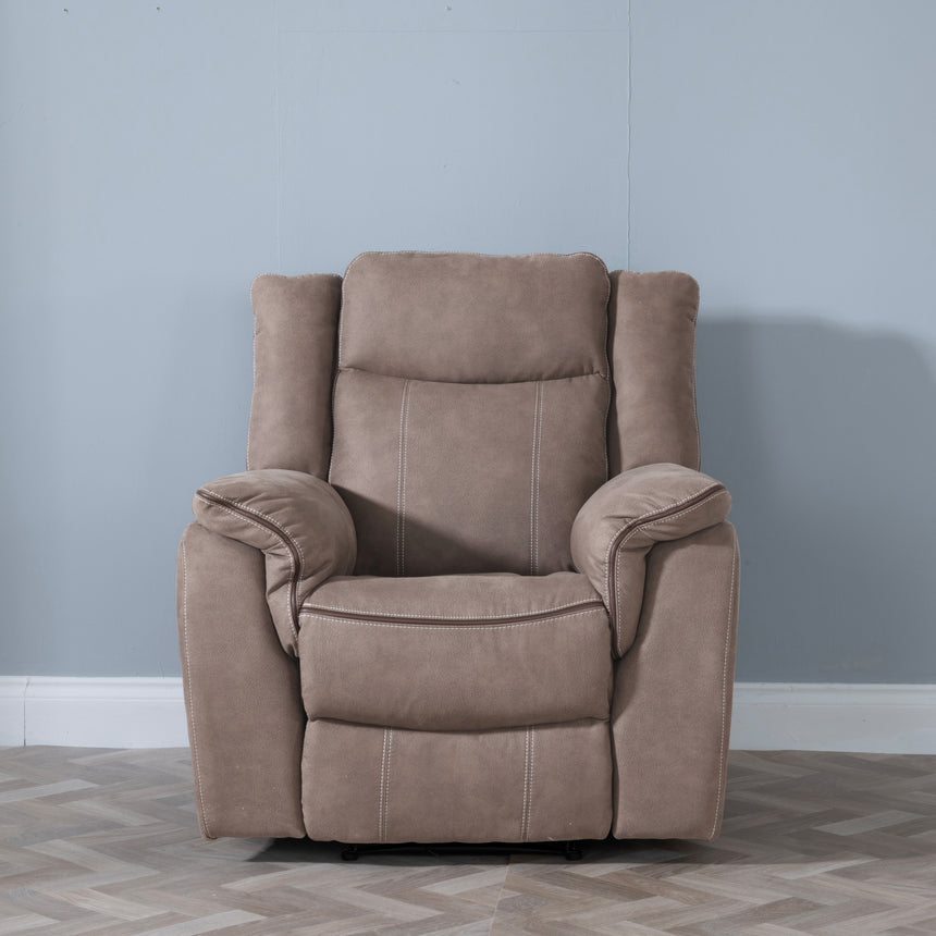 Nicole Brown Fabric Recliner Armchair