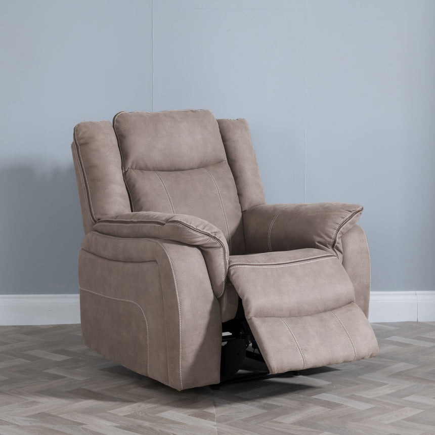 Nicole Brown Fabric Recliner Armchair