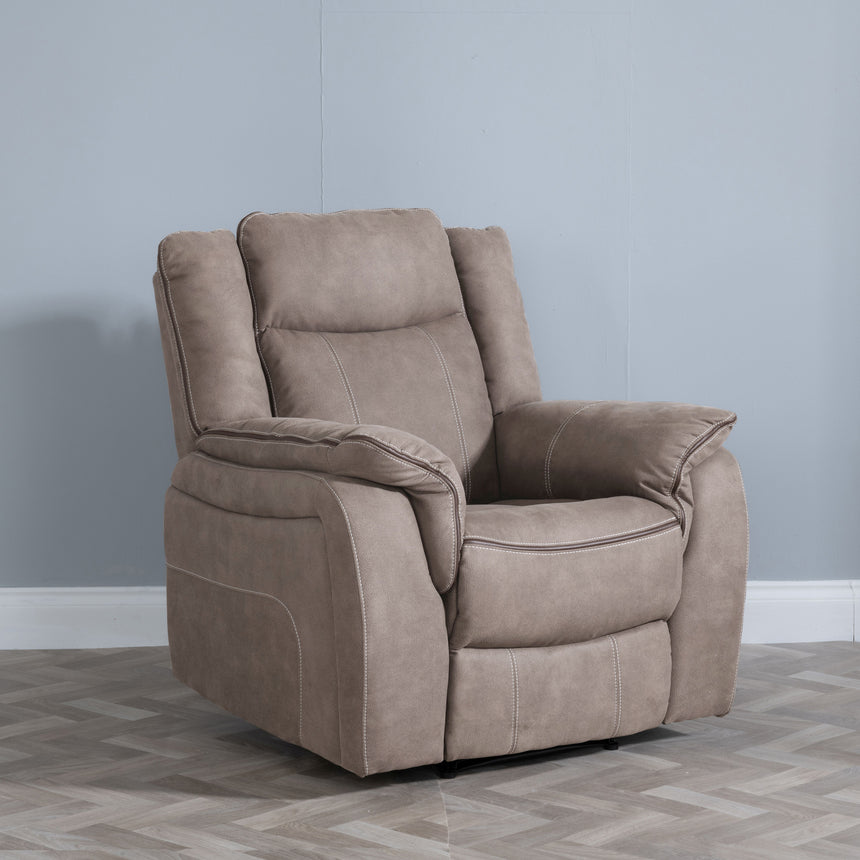 Nicole Brown Fabric Recliner Armchair