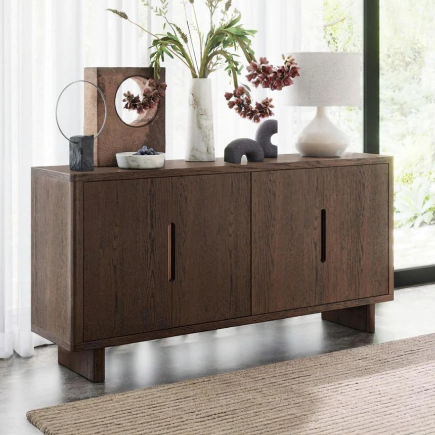 California Dark Oak 4 Door Large Sideboard - 160cm